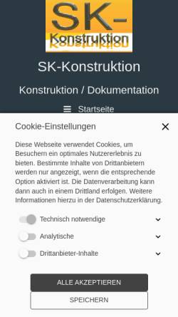 Vorschau der mobilen Webseite sk-konstruktion.de, SK-Konstruktion