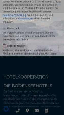 Vorschau der mobilen Webseite www.bodenseehotels.com, Hotelkooperation Euregio Bodenseehotels e.V
