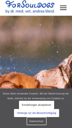 Vorschau der mobilen Webseite www.artgerechte-hundeerziehung.de, Artgerechte Hundeerziehung Dr. Andrea Kleist