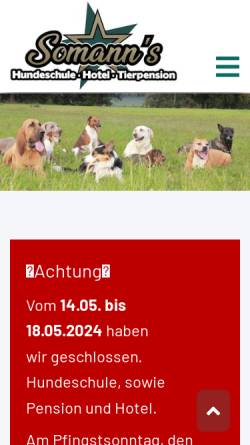 Vorschau der mobilen Webseite www.bayerische-hundeschule.de, Bayerische Hundeschule und Tierpension Somann