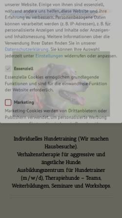 Vorschau der mobilen Webseite www.chiemgauer-hundeschule.de, Chiemgauer Hundeschule