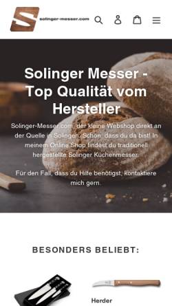 Vorschau der mobilen Webseite solinger-messer.com, Solinger Messer