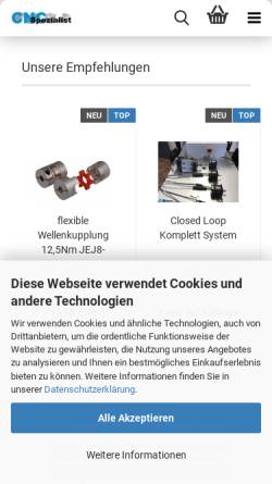 Vorschau der mobilen Webseite www.cnc-spezialist.de, CNC-Spezialist
