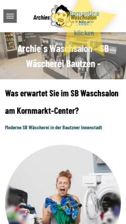 Vorschau der mobilen Webseite www.archies-waschsalon.de, Archie´s Waschsalon