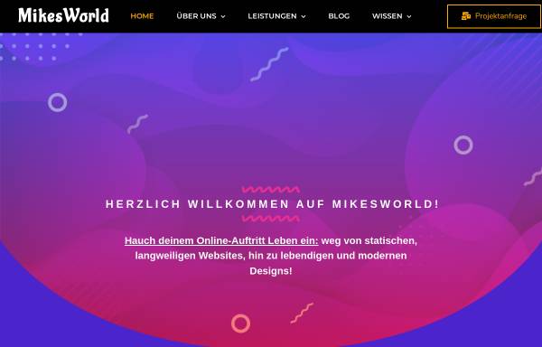 Vorschau von mikesworld.at, MikesWorld: kreatives Webdesign zu tollen Preisen