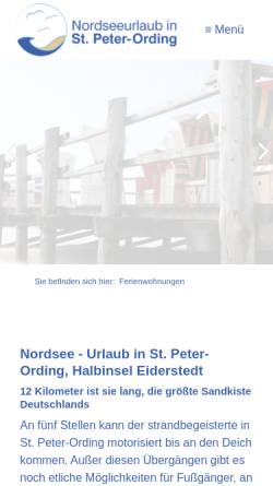 Vorschau der mobilen Webseite nordseeurlaubinspo.de, Apartmetvermietung Schulze