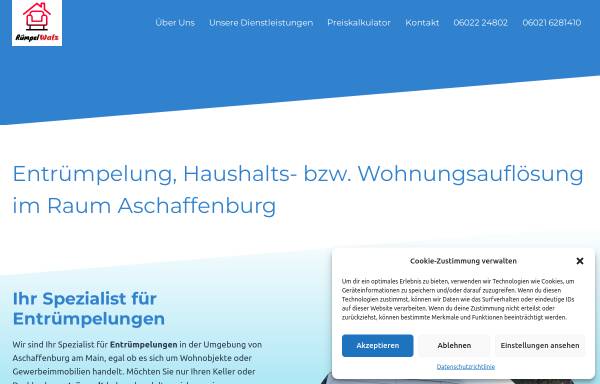 Vorschau von entruempelungaschaffenburg.de, Entrümpelung, Haushaltsauflösung und Antiquitäten WaMoA UG (haftungsbeschränkt)