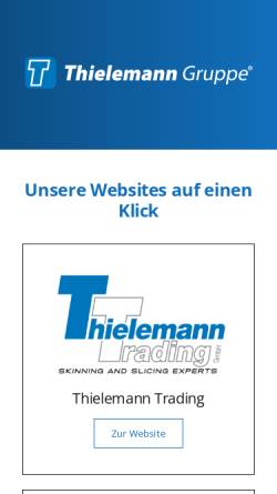 Vorschau der mobilen Webseite www.thielemann-trading.de, Thielemann Trading GmbH