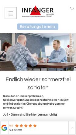 Vorschau der mobilen Webseite www.gesunderschlaf.ch, Infanger Gesunder Schlaf GmbH