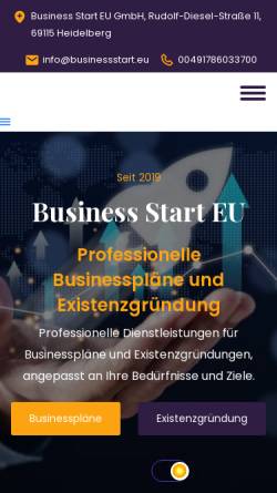 Vorschau der mobilen Webseite businessstart.eu, Businessstart.eu