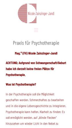 Vorschau der mobilen Webseite zainzinger-jandl.at, Praxis für Psychotherapie Zainzinger-Jandl Nicole
