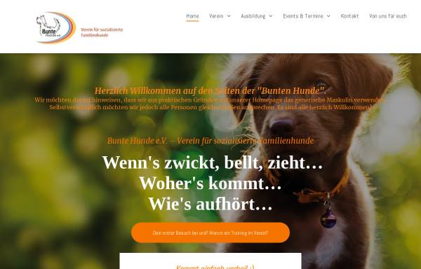 Vorschau von buntehunde.org, Hundeschule Bunte Hunde e.V. in Oberasbach bei Nürnberg