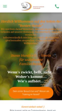Vorschau der mobilen Webseite buntehunde.org, Hundeschule Bunte Hunde e.V. in Oberasbach bei Nürnberg