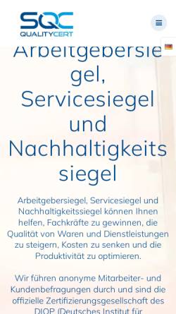 Vorschau der mobilen Webseite www.sqc-cert.de, SQC-QualityCert GmbH