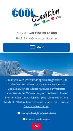 Vorschau der mobilen Webseite www.cool-condition.de, Cool Condition