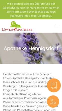 Vorschau der mobilen Webseite loewen-apotheken.com, Löwen-Apotheke Hennigsdorf