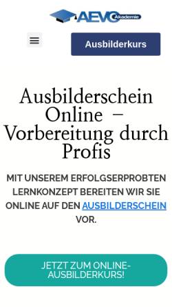 Vorschau der mobilen Webseite www.aevoakademie.de, AEVO Akademie