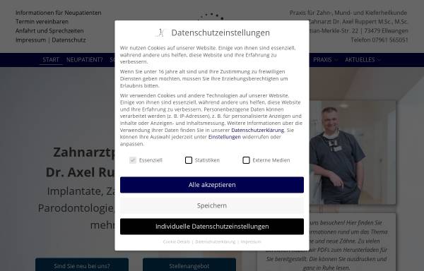 Vorschau von www.zahnarzt-in-ellwangen.de, Zahnarzt Dr. Axel Ruppert