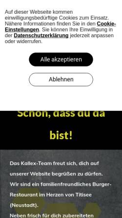 Vorschau der mobilen Webseite www.kallex.bar, Kallex Hausgemachte Burger