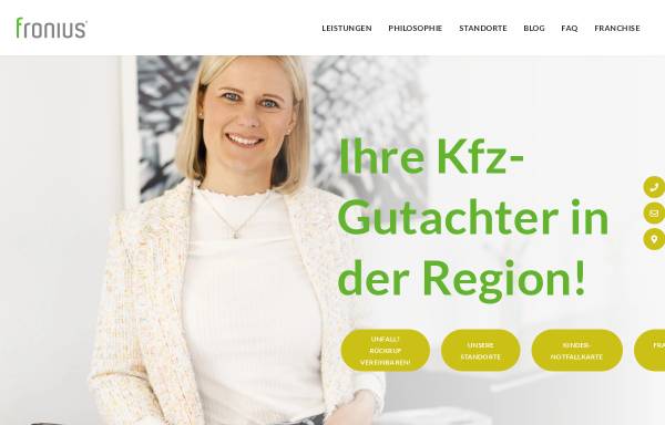 Vorschau von www.gutachter-fronius.de, KFZ-Sachverständigenbüro Fronius