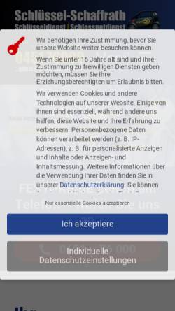 Vorschau der mobilen Webseite www.schluesseldienst-schaffrath.de, Schlüsseldienst Schaffrath