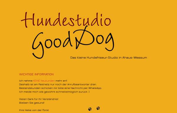 Vorschau von www.gooddog.de, Hundeschule von der Forst