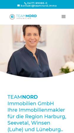 Vorschau der mobilen Webseite teamnord.immo, TeamNord Immobilien GmbH