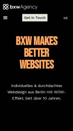 Vorschau der mobilen Webseite bxw.rocks, BxW - Webdesign & Online Marketing Agentur Berlin