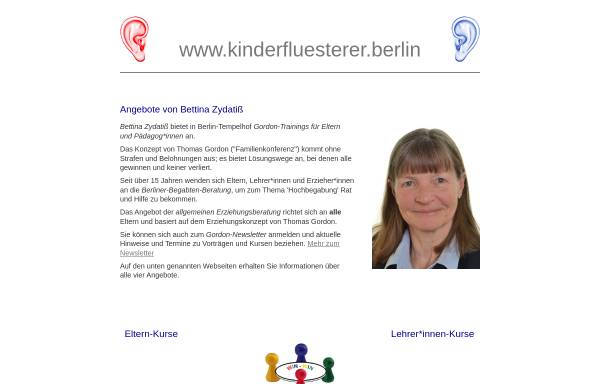 Vorschau von www.kinderfluesterer.berlin, Kinderflüsterin Bettina Zydatiß