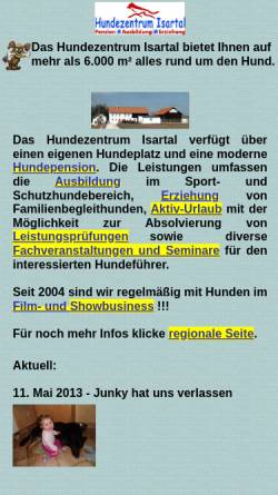 Vorschau der mobilen Webseite www.hundezentrum-isartal.de, Hundezentrum Isartal