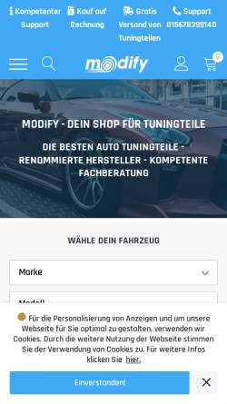 Vorschau der mobilen Webseite modify.store, Modify Store UG