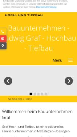 Vorschau der mobilen Webseite www.graf-hochtiefbau.de, Bauunternehmen Ludwig Graf GmbH & Co. KG