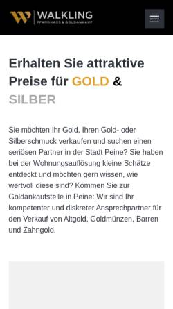 Vorschau der mobilen Webseite goldankauf-peine.de, Goldankauf Peine