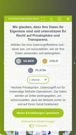 Vorschau der mobilen Webseite versicherungsmakler.team, Deutsches Maklerforum AG // Geschäftsstelle Team-Dewein