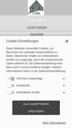 Vorschau der mobilen Webseite www.glaserbetrieb-krueger.de, Glaserei Krüger