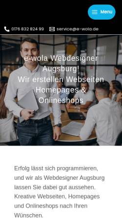 Vorschau der mobilen Webseite www.e-wola.de, e-wola Webdesign