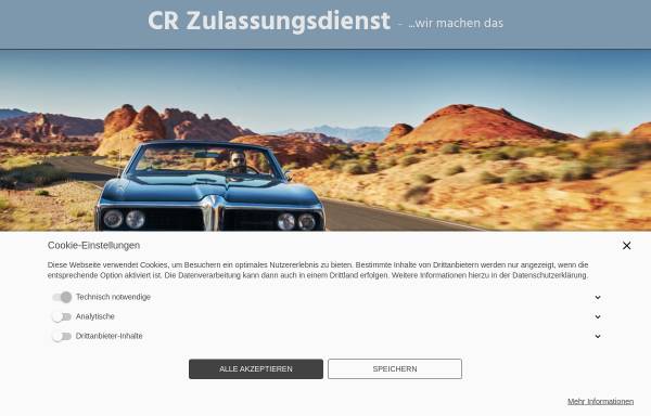 Vorschau von www.cr-zulassung.de, CR - Zulassungsdienst