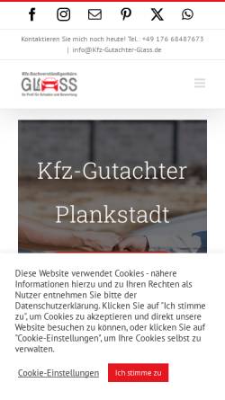 Vorschau der mobilen Webseite kfz-gutachter-glass.de, Kfz-Sachverständigenbüro Glass