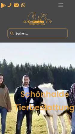 Vorschau der mobilen Webseite schoenhalde.de, Tierbestattung Schönhalde Pauluskirche GmbH