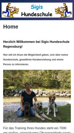 Vorschau der mobilen Webseite www.sigis-hundeschule.de, Sigis Hundeschule