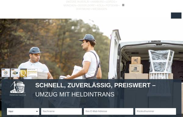 Vorschau von heldintrans.de, HeldinTrans Premium Umzüge GmbH