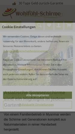 Vorschau der mobilen Webseite www.wohlfuehl-schirme.de, Wohlfühl-Schirme