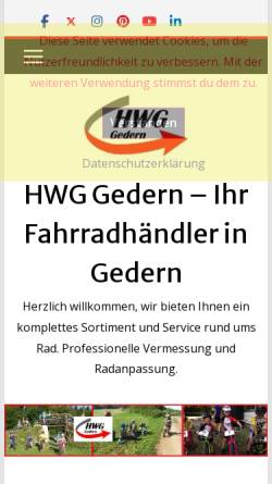 Vorschau der mobilen Webseite hwg-radsport.de, HWG Gedern GmbH