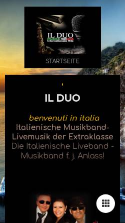 Vorschau der mobilen Webseite italienische-liveband.de, IL DUO GbR