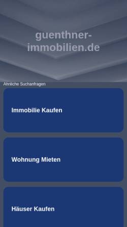 Vorschau der mobilen Webseite guenthner-immobilien.de, Günthner-Immobilien & Baufinanzierung