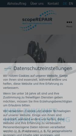 Vorschau der mobilen Webseite scoperepair.de, scopeREPAIR