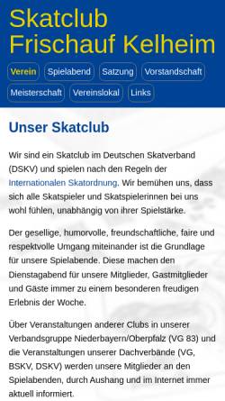 Vorschau der mobilen Webseite www.frischauf-kelheim.de, Skatclub Frischauf Kelheim