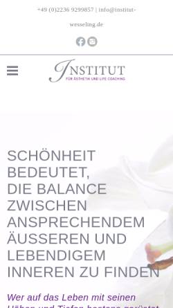 Vorschau der mobilen Webseite institut-wesseling.de, Institut für Ästhetik und Life Coaching