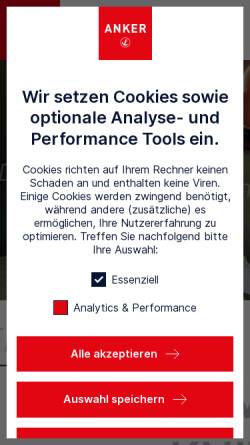 Vorschau der mobilen Webseite anker.eu, Anker