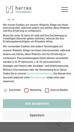 Vorschau der mobilen Webseite herres-immobilien.de, Herres Immobilien